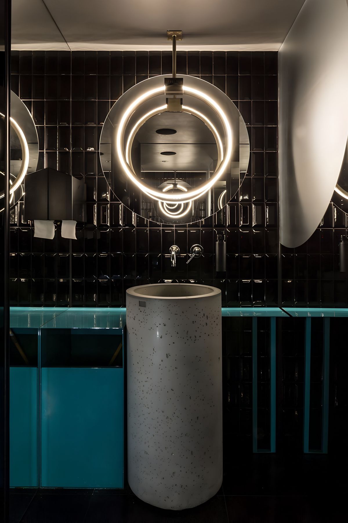 washroom concrete pedestal sink