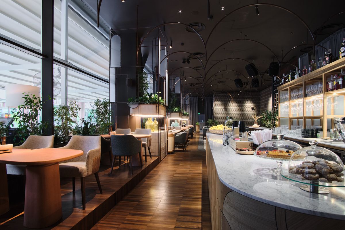 bar station and window dining